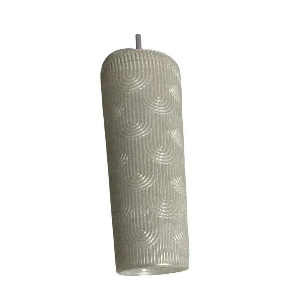Starbucks Spring 2023 White Pearl Shell Scales Mermaid Cold Cup Tumbler 24 oz